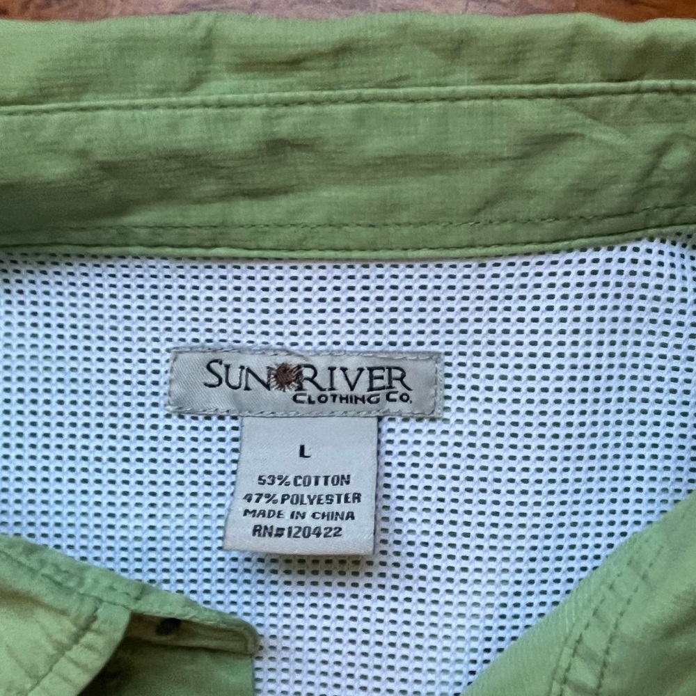 NWOT Realtree Sunriver Clothing Co. Green Button Down Short Sleeve Shirt L - Picture 3 of 4